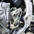 B&B Off Road case saver fitted near the motorcycle front sprocket