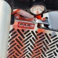 B&B Offroad radiator guard protecting a motorcycle radiator
