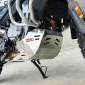 B&B aluminium bash plate fitted to an adventure motorcycle