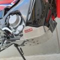 Polished bash plate fitted to a Honda CRF300L Rally