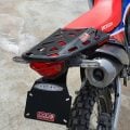 Black B&B rear carry rack fitted to a Honda CRF300 Rally