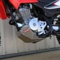 B&B aluminium bash plate fitted to a Honda XR150L motorcycle