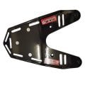 Black B&B slim rear luggage rack for motorcycle touring