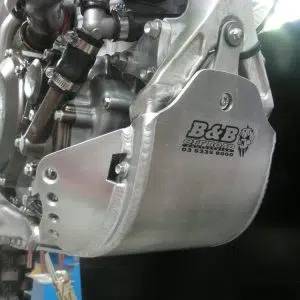 B&B Off Road aluminium skid plate fitted to Yamaha YZF250 dirt bike