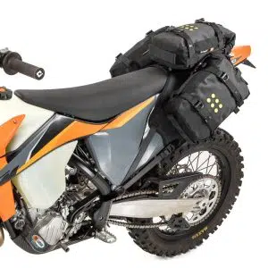 Kriega OS-Base soft luggage system fitted to a dirt bike