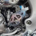 Front view of an aluminium front sprocket case saver by B&B Off Road