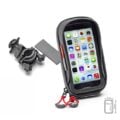 Waterproof motorcycle phone holder with handlebar mounting bracket