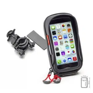 Waterproof motorcycle phone holder with handlebar mounting bracket